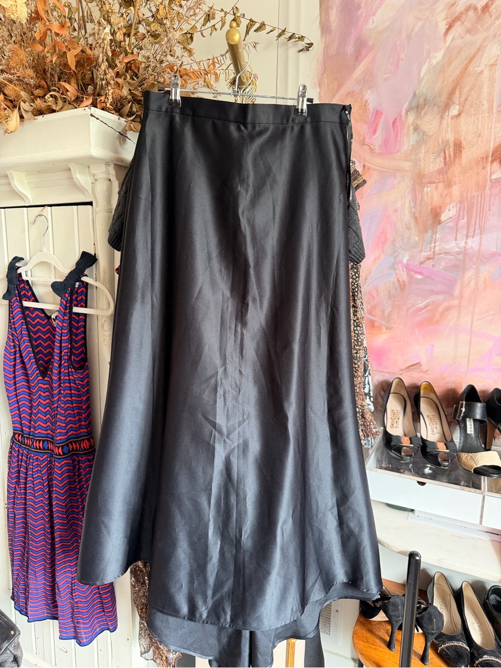 Tadashi Shoji Black Maxi Skirt with Subtle A-Line